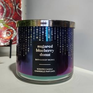 Sugared Blueberry Donut  3 Wick Candle by Bath and Body Works RARE DISCONTINUED